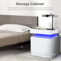 Nightstand Side Accent Table Colorful LED Light